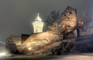 Nuremberg castle at a night clipart