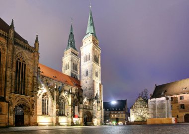 Nuremberg - St. Lawrence church at night, Germany clipart