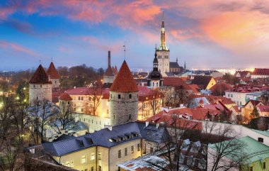 Tallin şehir, gündoğumu, Estonya