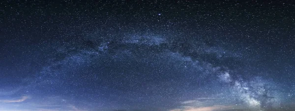 Panorama Via Láctea, céu noturno com estrelas — Fotografia de Stock