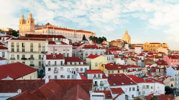 ポルトガル、リスボン - 旧市街アルファマ、時間の経過 — ストック動画