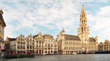 Grand Place, Brussels, Belçika - zaman atlamalı