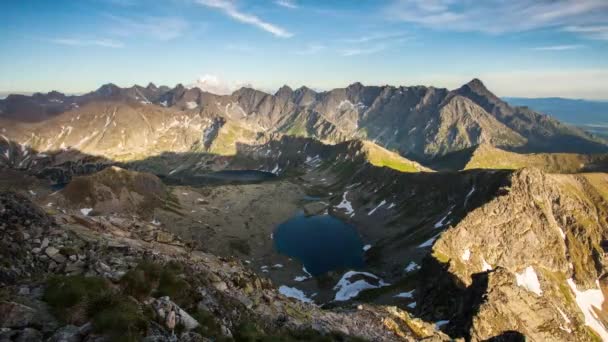 Tatras Beutiful Nature Summer Landcape Mountain Lake Time Lapse — Stok Video