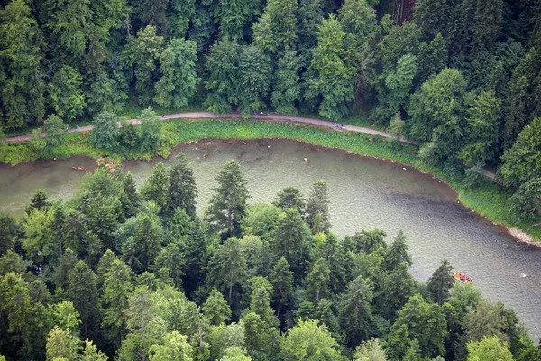 Rivière Dunajec, vue aérienne depuis Sokolica — Photo
