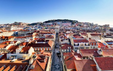 Santa Justa Asansör, Portekiz Lizbon manzarası