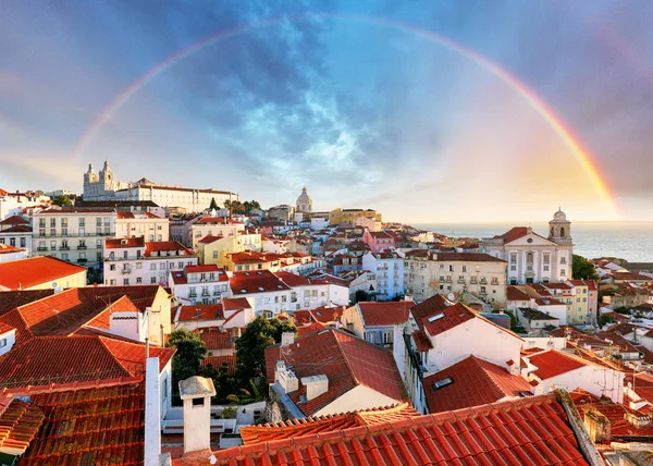 Lisbon with a rainbow, Portugal — Stock Photo, Image