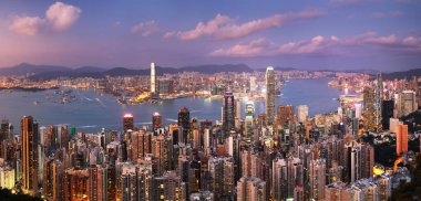 Gece vakti Hong Kong gökyüzü.