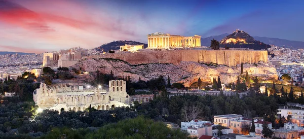 希腊雅典雅典卫城，与帕台农神庙 — 图库照片