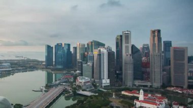 Singapur iş bölgesinin ve şehrin alacakaranlık, Asya 'da zaman aşımına uğraması