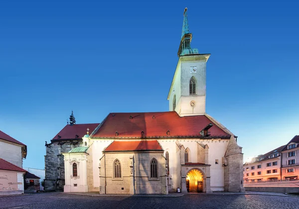 Geceleri Bratislava 'daki St. Martin Katedrali, Slovakya — Stok fotoğraf