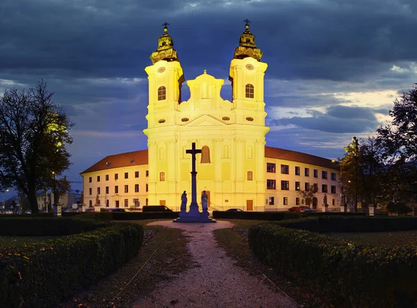 Nitra Bei Nacht Ladislav Kirche Slowakei — Stockfoto