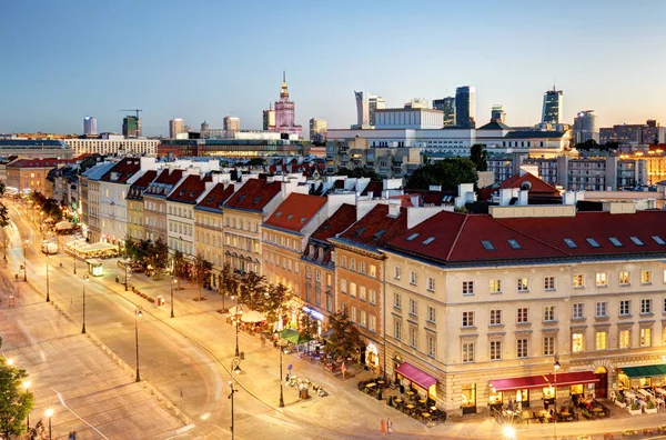 Poland Warsaw City Night — Stock Photo, Image