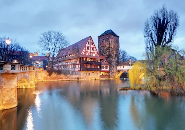 Ciudad Nuremberg Ribera Del Río Pegnitz Alemania — Foto de Stock