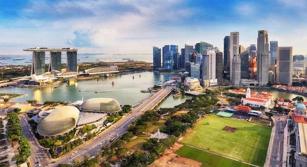 Marina Baai Singapore Luchtfoto Overdag — Stockfoto