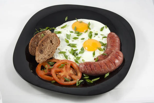 Izgara sosis kızarmış yumurta