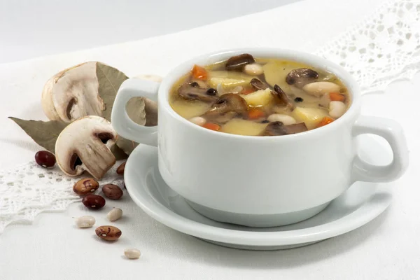 Mushroom soup with champignons — Stock Photo, Image