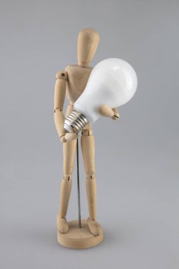 ahşap bebek beyaz lamba