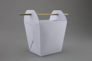 Mok-up kutuları yemek Wok çubuk şeklinde kulplu