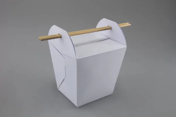Mok-up kutuları yemek Wok çubuk şeklinde kulplu