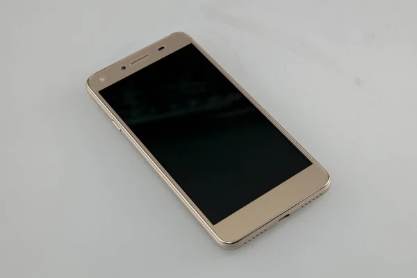 Metalen Smartphone Gouden Kleur — Stockfoto