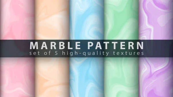Marble texture pattern - set five items — 스톡 벡터