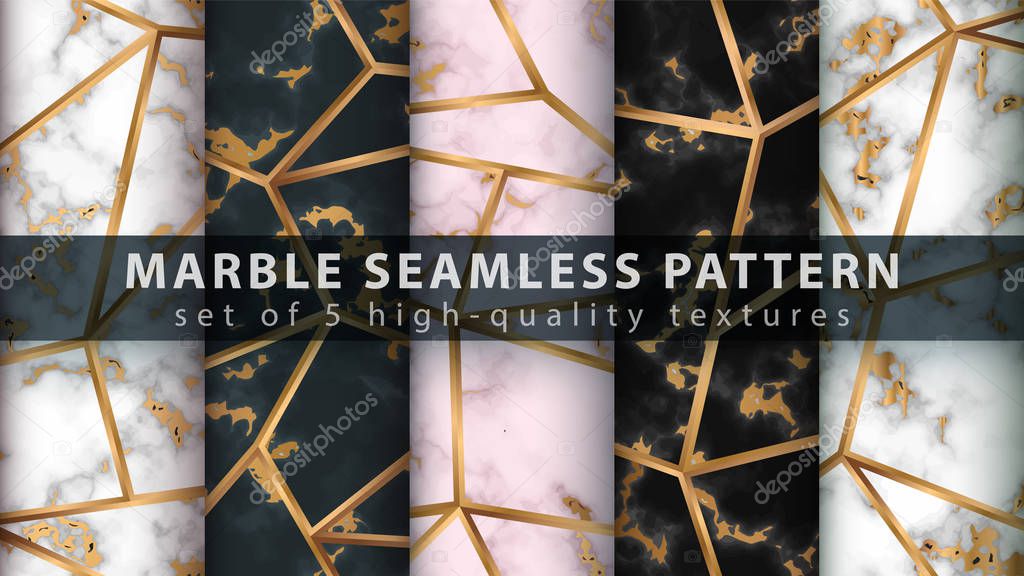 Marble seamless texture pattern - set five items