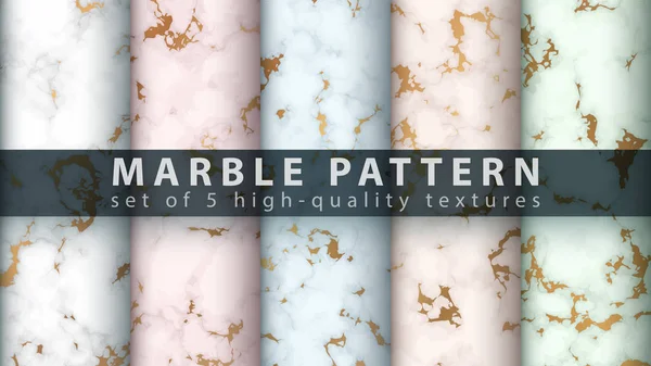 Marble texture pattern - set five items — 스톡 벡터