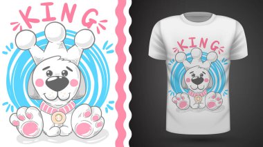 Teddy köpek - baskı t-shirt için fikir