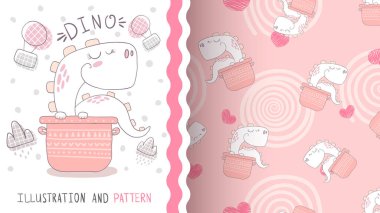 Şirin bir dino pişir - kusursuz desen