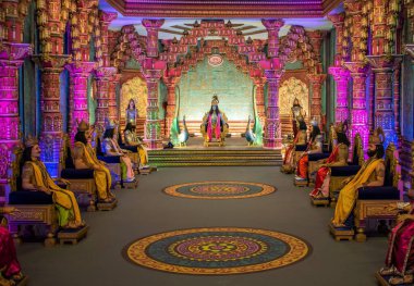 HYDERABAD, Hindistan - 15 Şubat 2020: Ramoji Film Şehri 'nde Epic Mahabharata Filmi