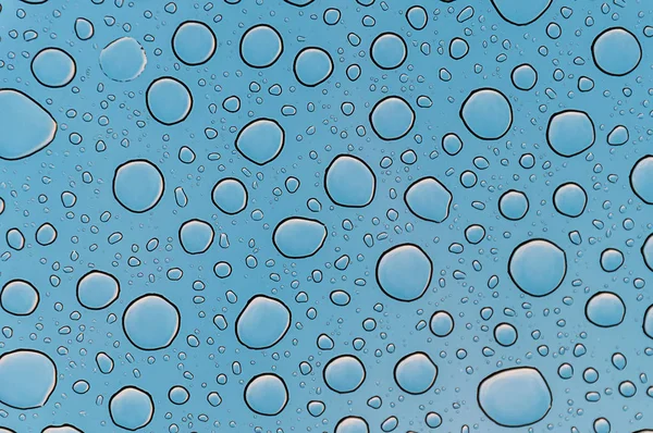 Regen druppels in het venster. — Stockfoto