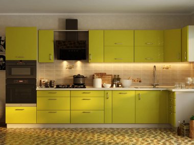 Modern mutfak evde gereçler