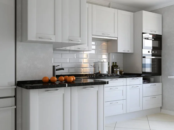 Moderne Küche Hause Mit Geschirr — Stockfoto