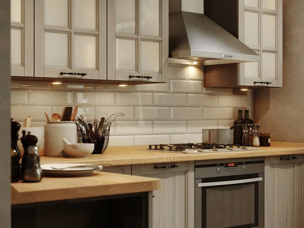 Neue Moderne Kücheneinrichtung — Stockfoto