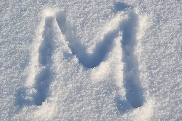 Real snow letters - letter M