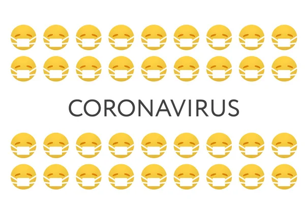 病気の広がり 症状や予防措置に対する意識と警告のためのコロナウイルスの単純なバナー 病気の絵文字のセット ウイルスの流行が広がった デザインイラストテンプレート 健康被害 — ストック写真