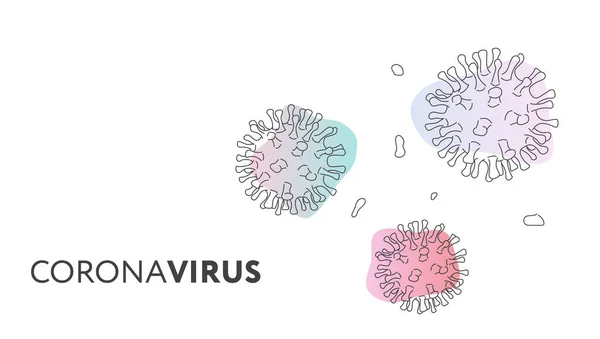 Coronavirus Spanduk Sederhana Untuk Kesadaran Peringatan Terhadap Penyebaran Penyakit Gejala — Stok Foto