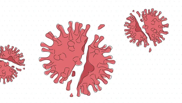 Καταστράφηκαν Βακτήρια Του Λάβαρου Του Coronavirus Εικονίδιο Covid 2019 Κίνδυνος — Φωτογραφία Αρχείου