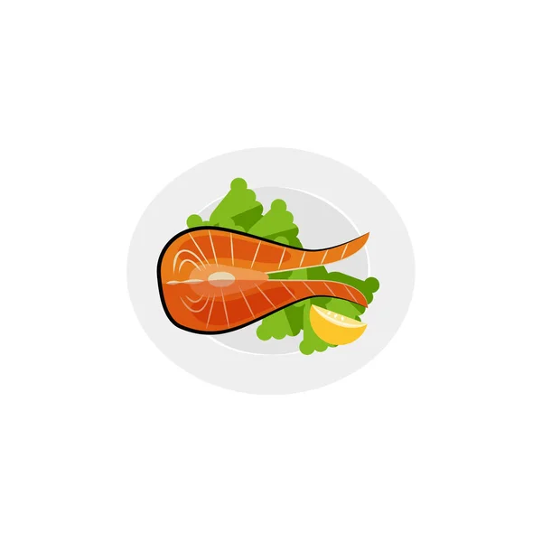 Salmón Aislado Sobre Fondo Blanco — Vector de stock