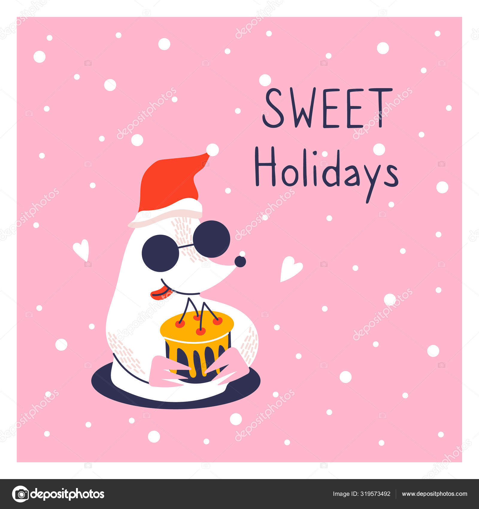 Bande Dessinee Mignonne Carte Des Vacances Hiver Image Vectorielle Kantri C