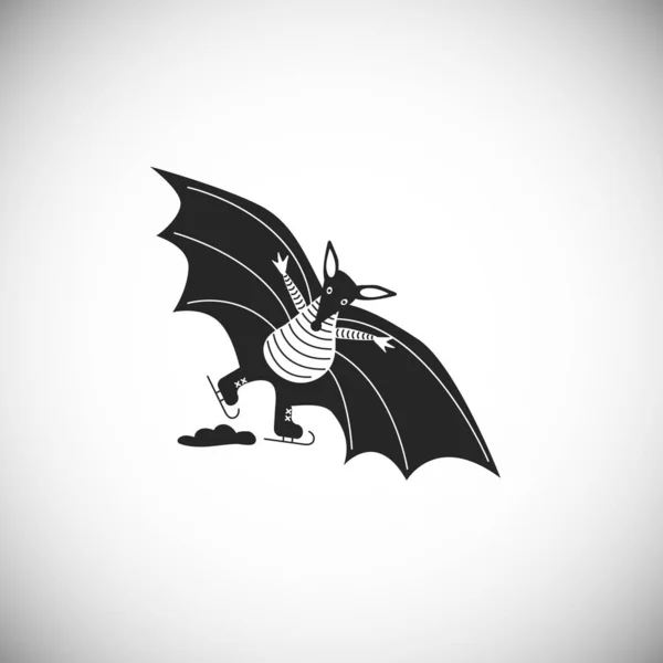 Murciélago Icono Negro Simplemente Vector Ilustración — Vector de stock