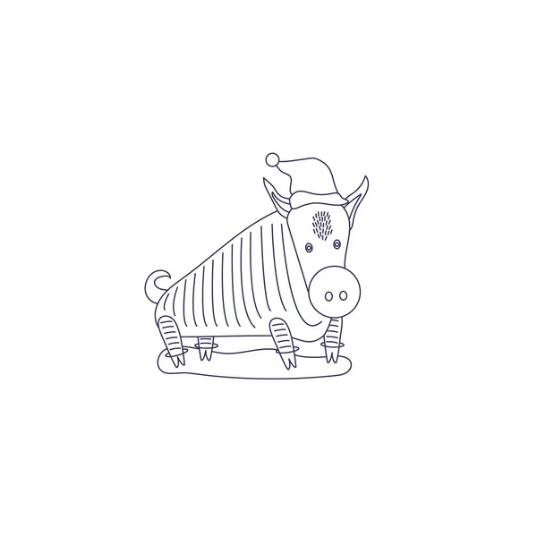 Boar Line Icon Simply Vector Illustration — Stock Vector