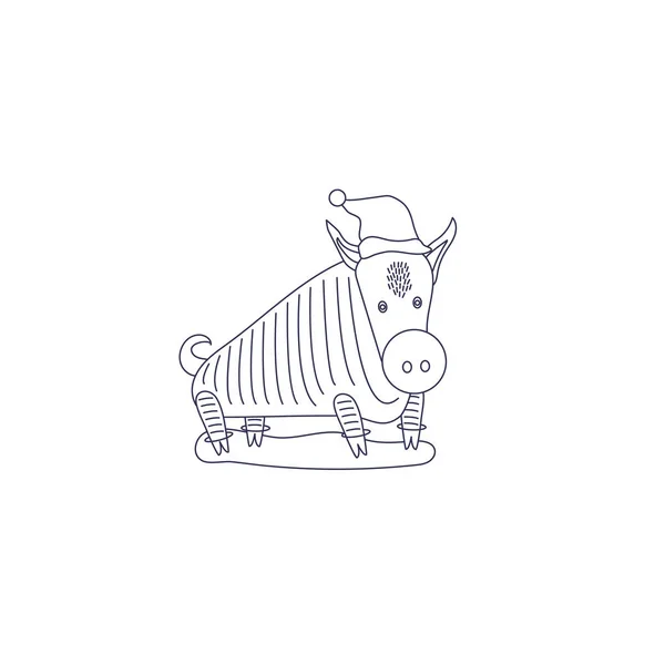 Boar Line Icon 단순히 Vector Illustration — 스톡 벡터