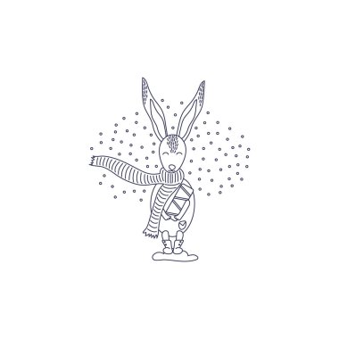 Şirin tavşan, basitçe vektör çizimi