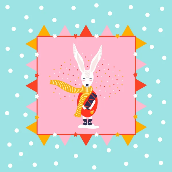 Lindo Conejo Simplemente Vector Ilustración — Vector de stock