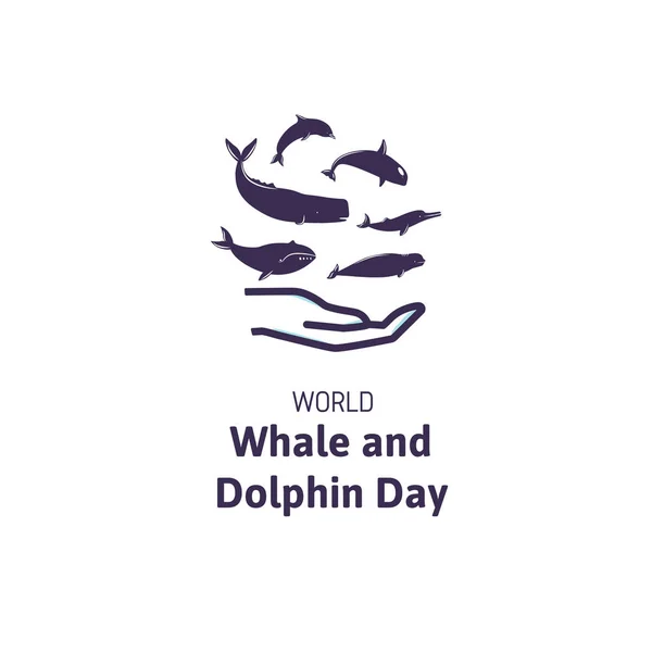 Wereld Walvis Dolfijnen Dag Geïsoleerde Banner Witte Achtergrond Vectorbeelden