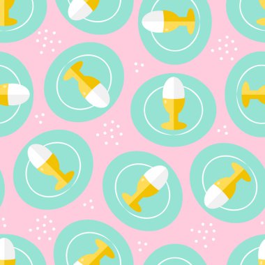 Yumurtalar pürüzsüz desen, basitçe vektör çizimi  