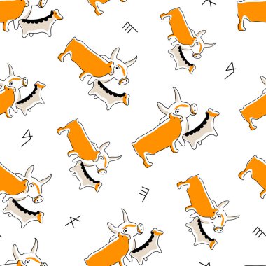 Yunan Bulls Deseni, basitçe vektör illüstrasyonu 