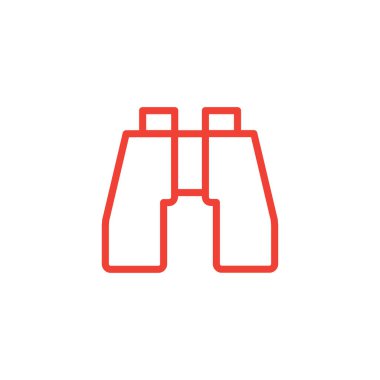 Dürbün hattı Beyaz Arkaplanda Kırmızı Simge. Kırmızı Düz Biçim Vektör İllüstrasyonu.