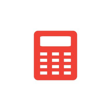 Beyaz Arkaplanda Kırmızı Simge. Kırmızı Düz Biçim Vektör İllüstrasyonu.